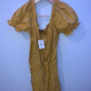 dark yellow button down dress